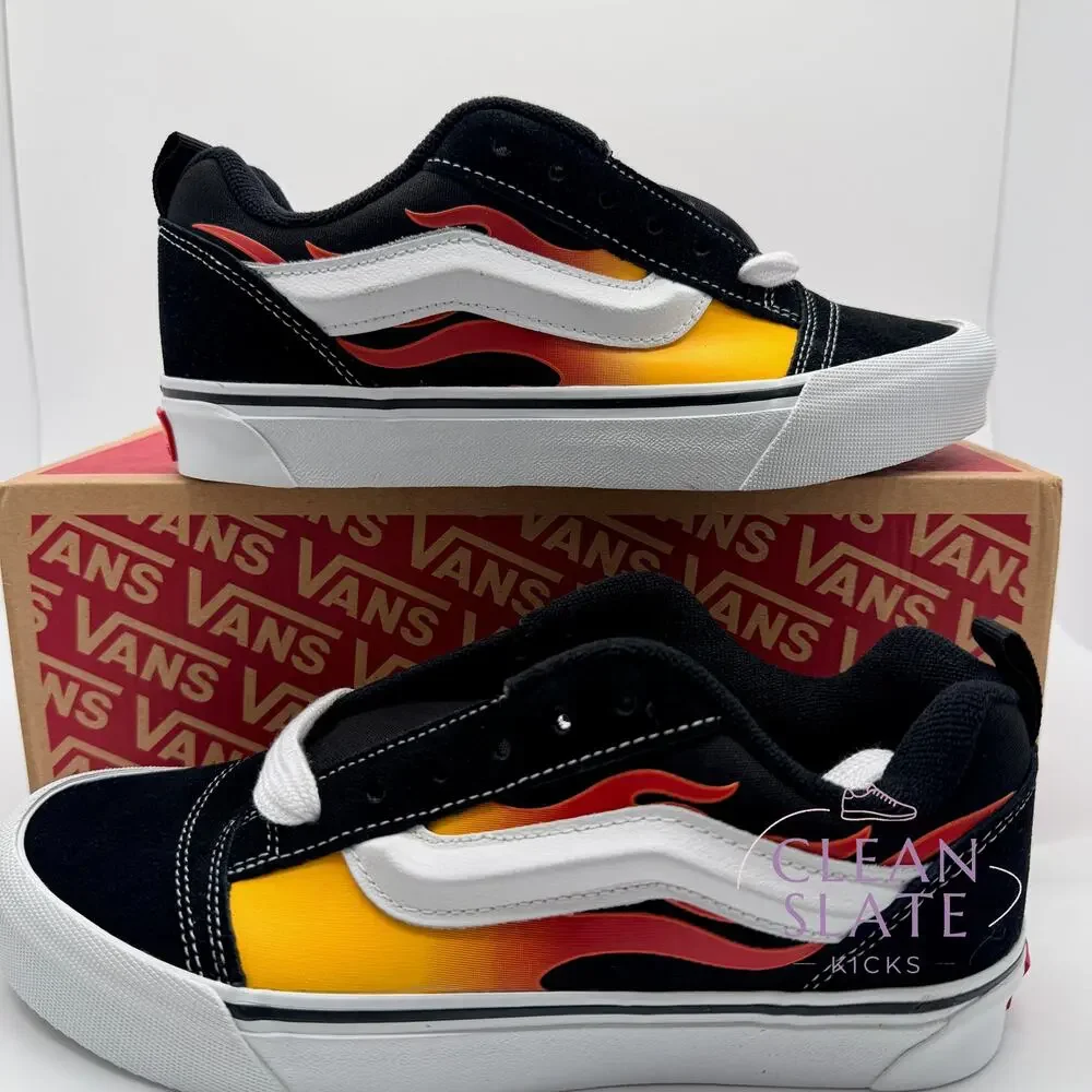 Vans Knu Skool Flame Black Red VN000EGCY09 Kids 5.5 Women's 7 NIB